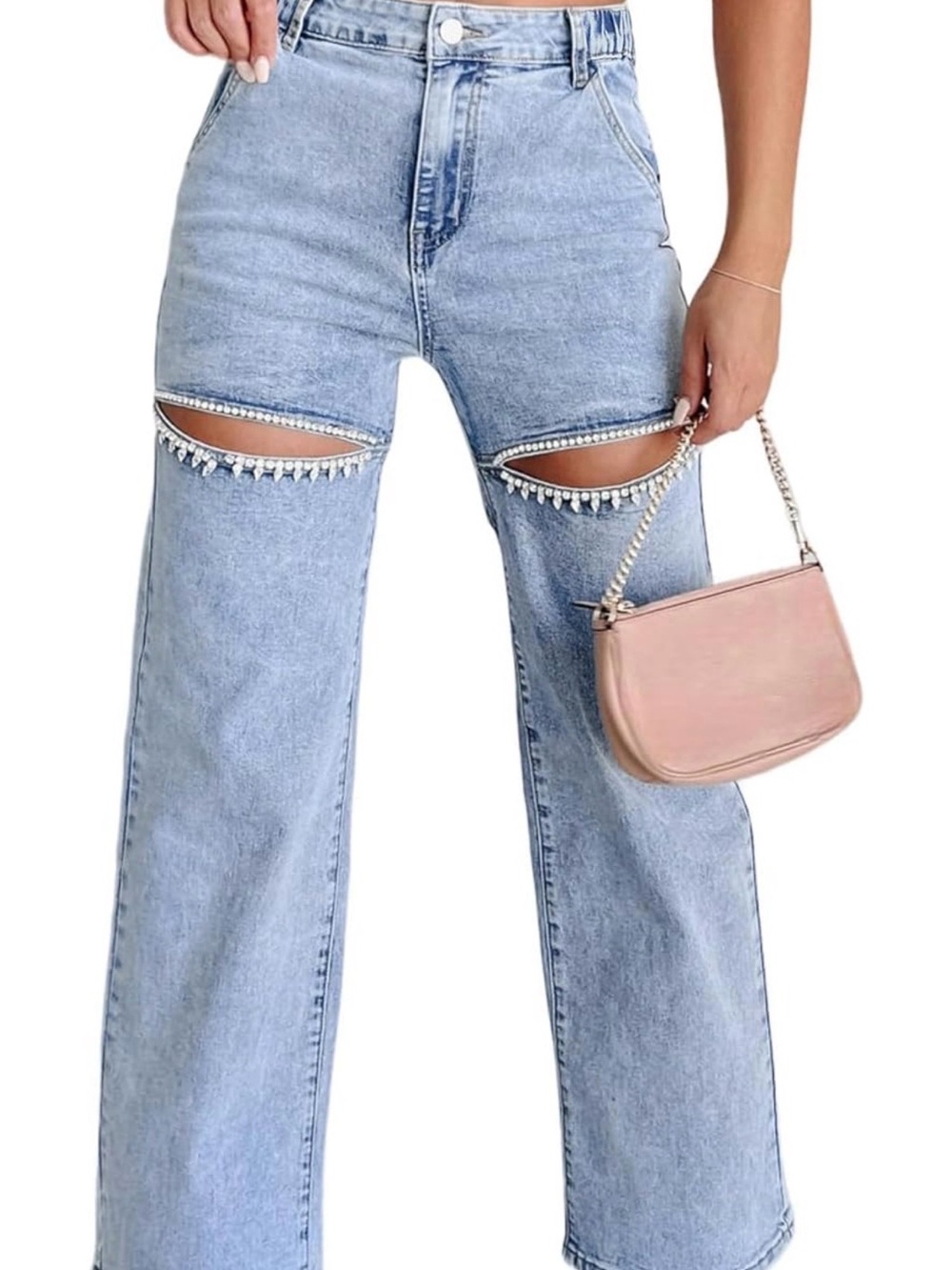 Women’s High Rise Straight Cut Out Jeans